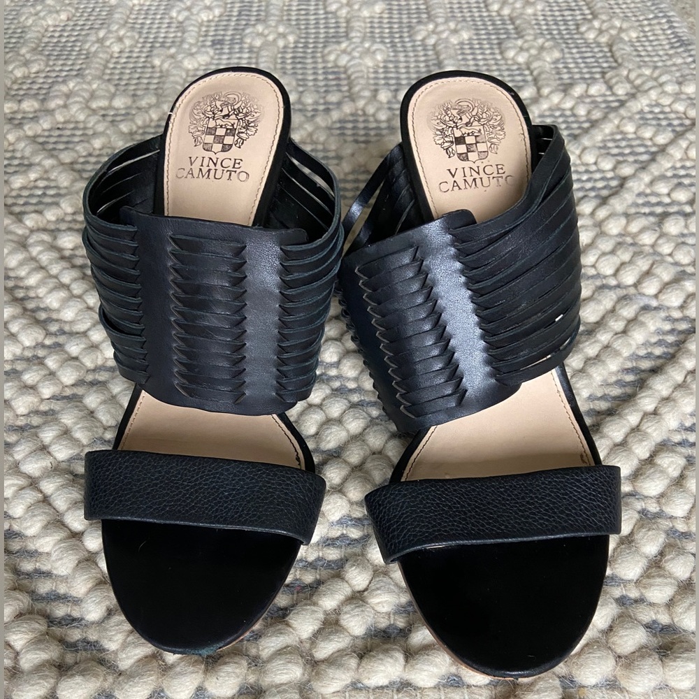 Vince Camuto Leather Heeled Sandals Size 10